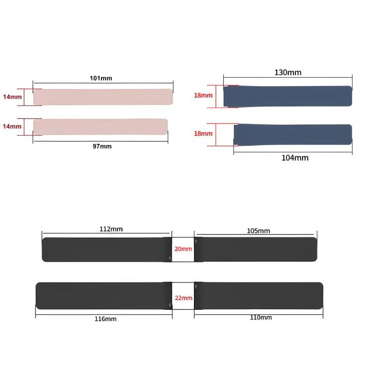 xDfind Flat Head Litchi Texture Magnetic Silicone Watch Band, 20mm