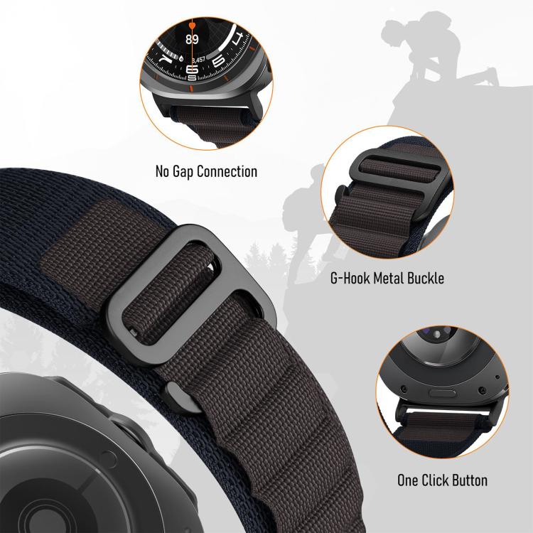 xDfind Black Buckle Loop Nylon Watch Band, For Samsung Galaxy Watch Ultra 47mm / Ultra 2025
