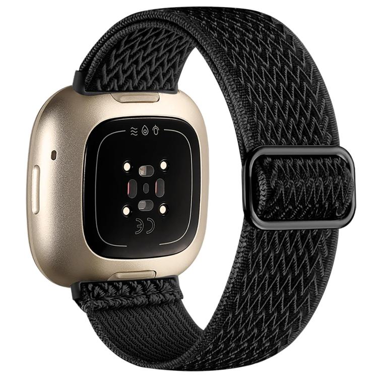 xDfind Wavy Nylon Braided Stretch Watch Band with Adjustment Buckle, For Fitbit Versa 4 / 3 / Sense2 / 1