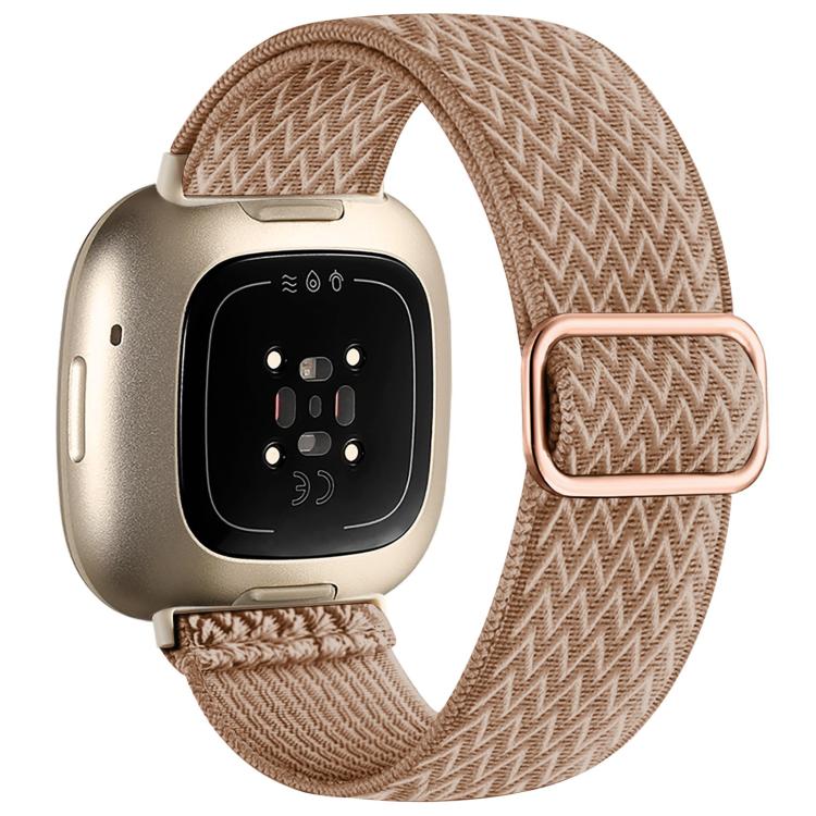 xDfind Wavy Nylon Braided Stretch Watch Band with Adjustment Buckle, For Fitbit Versa 4 / 3 / Sense2 / 1