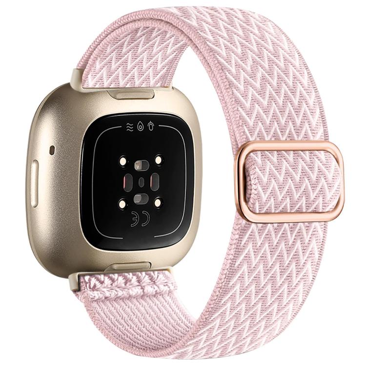 xDfind Wavy Nylon Braided Stretch Watch Band with Adjustment Buckle, For Fitbit Versa 4 / 3 / Sense2 / 1