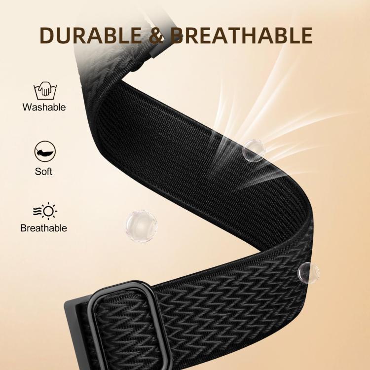 xDfind Wavy Nylon Braided Stretch Watch Band with Adjustment Buckle, For Fitbit Versa 4 / 3 / Sense2 / 1