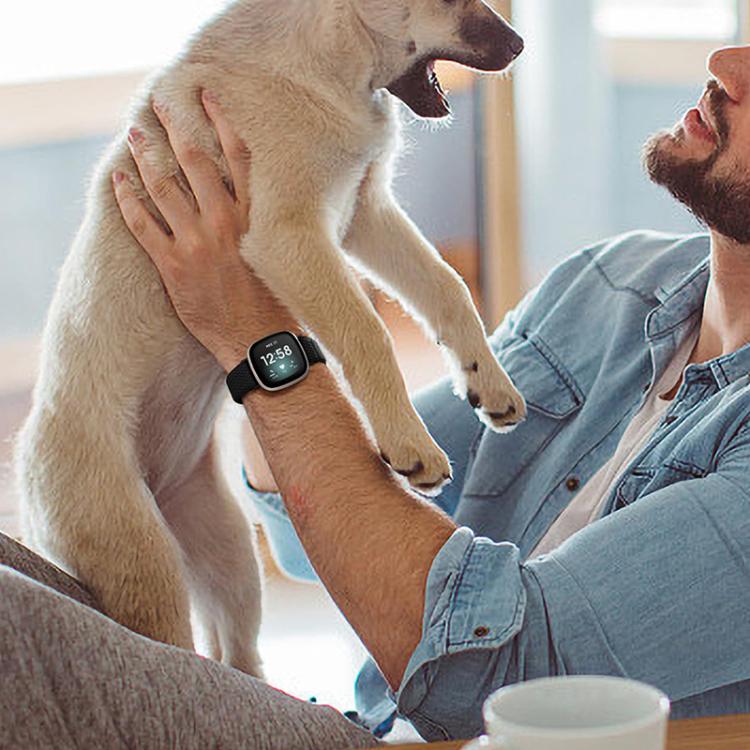 xDfind Wavy Nylon Braided Stretch Watch Band with Adjustment Buckle, For Fitbit Versa 4 / 3 / Sense2 / 1