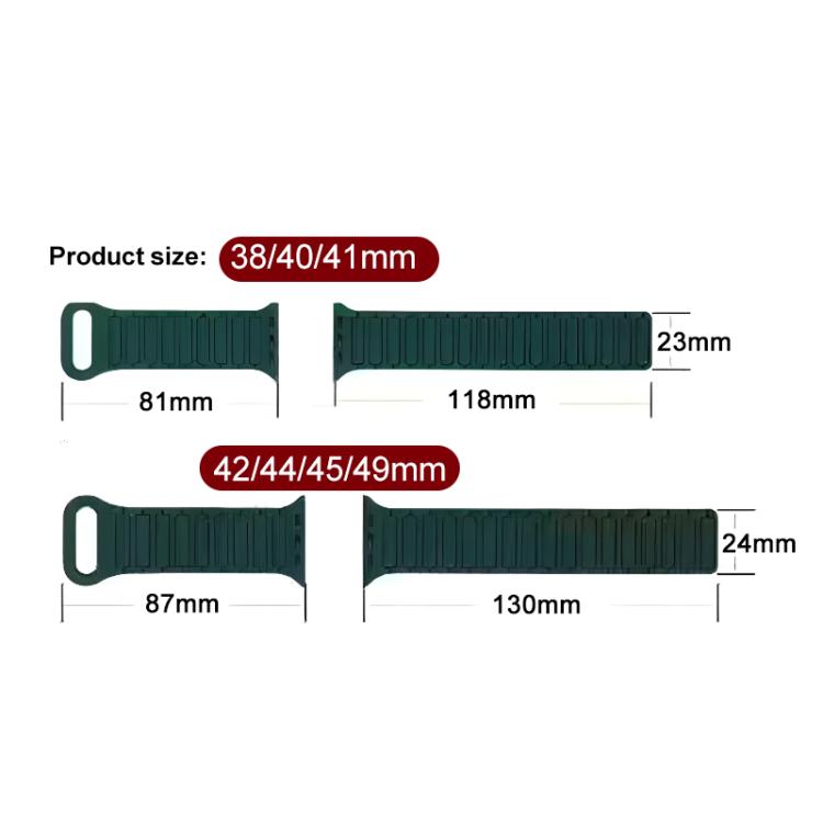 xDfind Magnetic Three-bead Silicone Watch Band, For Apple Watch 38 / 40 / 41 / S10 42mm