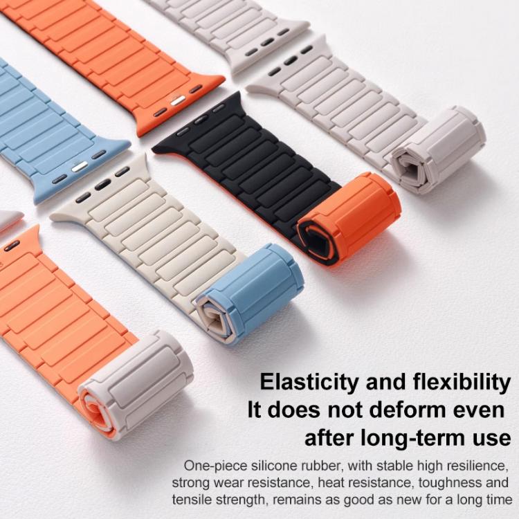 xDfind Magnetic Three-bead Silicone Watch Band, For Apple Watch 38 / 40 / 41 / S10 42mm