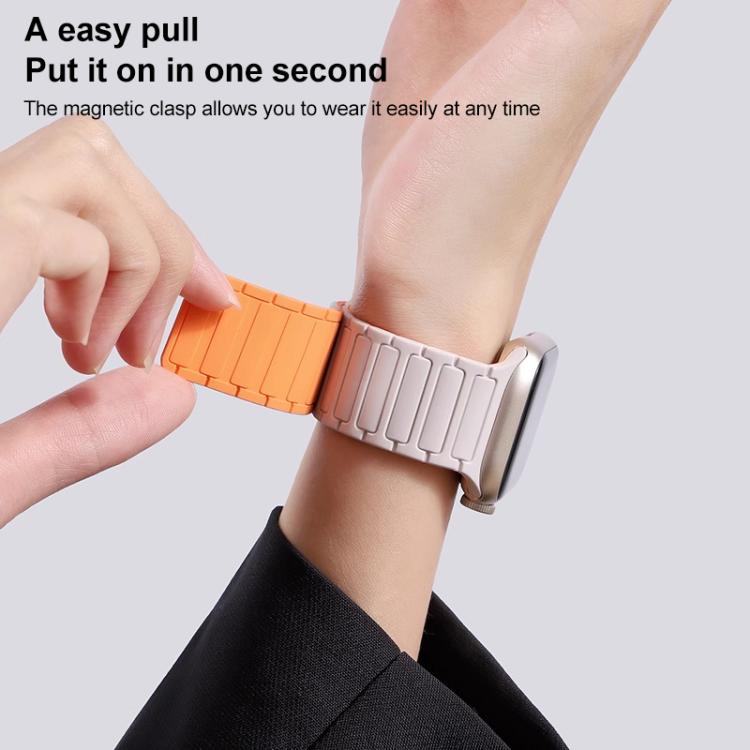 xDfind Magnetic Three-bead Silicone Watch Band, For Apple Watch 38 / 40 / 41 / S10 42mm