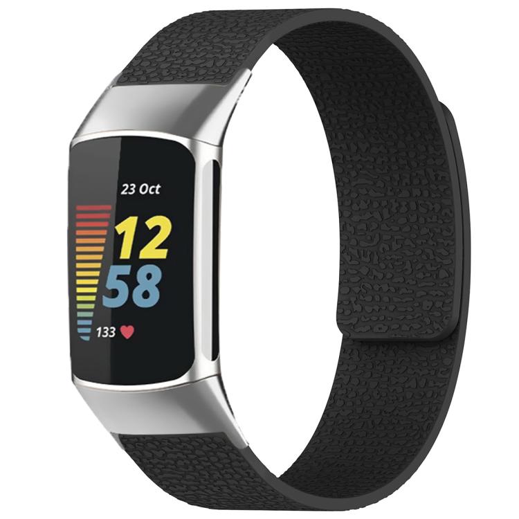 xDfind Litchi Texture Magnetic Silicone Watch Band, For Fitbit Charge 5 / Charge 6