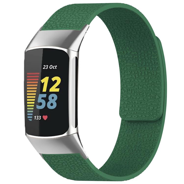 xDfind Litchi Texture Magnetic Silicone Watch Band, For Fitbit Charge 5 / Charge 6