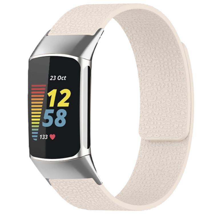 xDfind Litchi Texture Magnetic Silicone Watch Band, For Fitbit Charge 5 / Charge 6