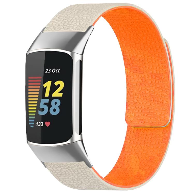 xDfind Litchi Texture Magnetic Silicone Watch Band, For Fitbit Charge 5 / Charge 6