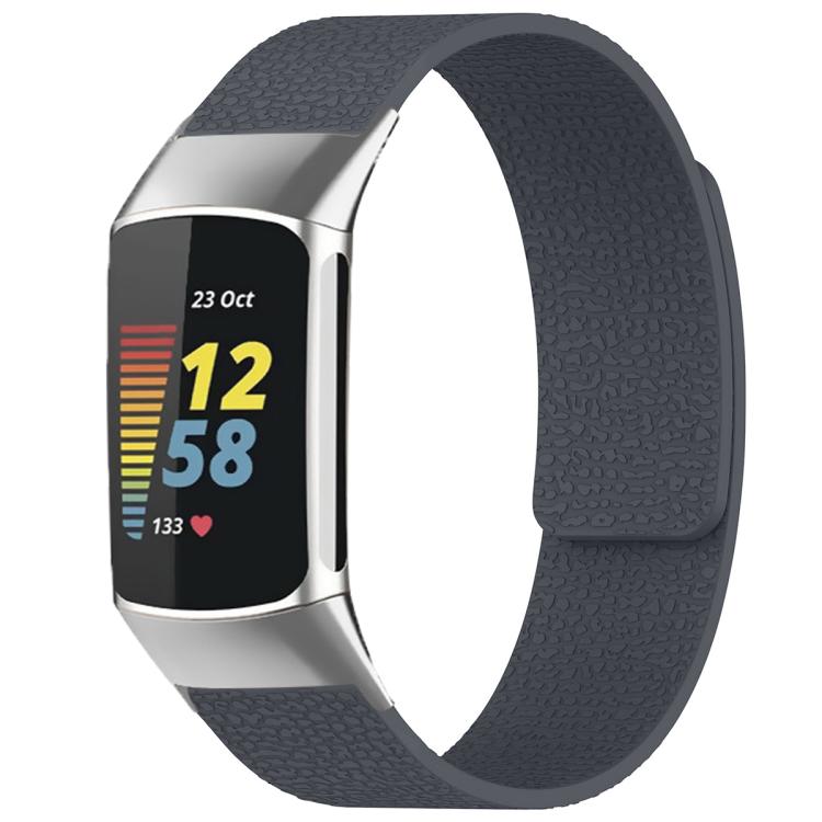 xDfind Litchi Texture Magnetic Silicone Watch Band, For Fitbit Charge 5 / Charge 6