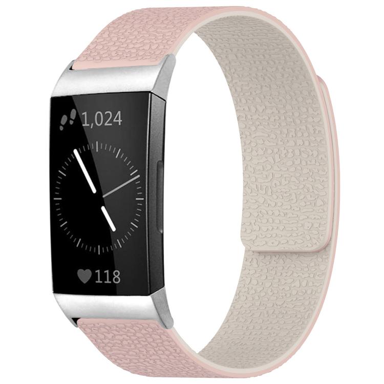 xDfind Litchi Texture Magnetic Silicone Watch Band, For Fitbit Charge 4 / Charge 3