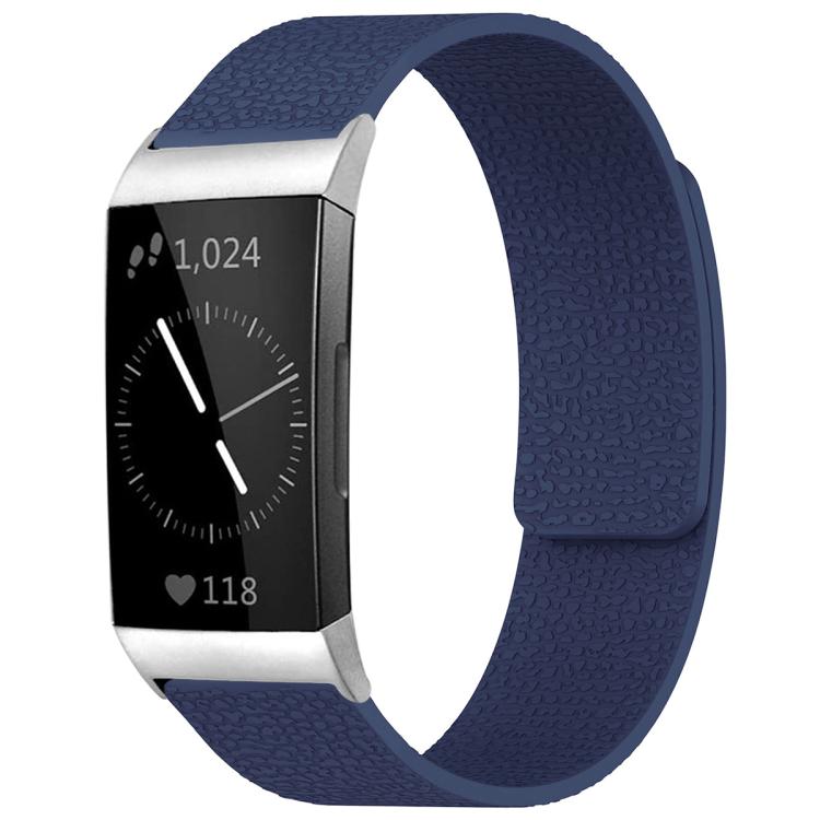 xDfind Litchi Texture Magnetic Silicone Watch Band, For Fitbit Charge 4 / Charge 3
