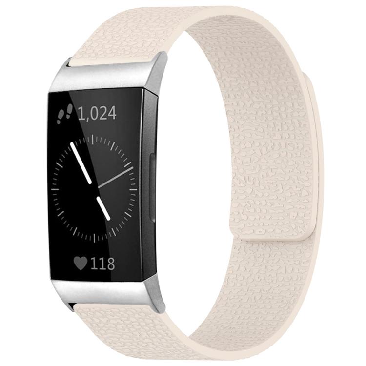 xDfind Litchi Texture Magnetic Silicone Watch Band, For Fitbit Charge 4 / Charge 3