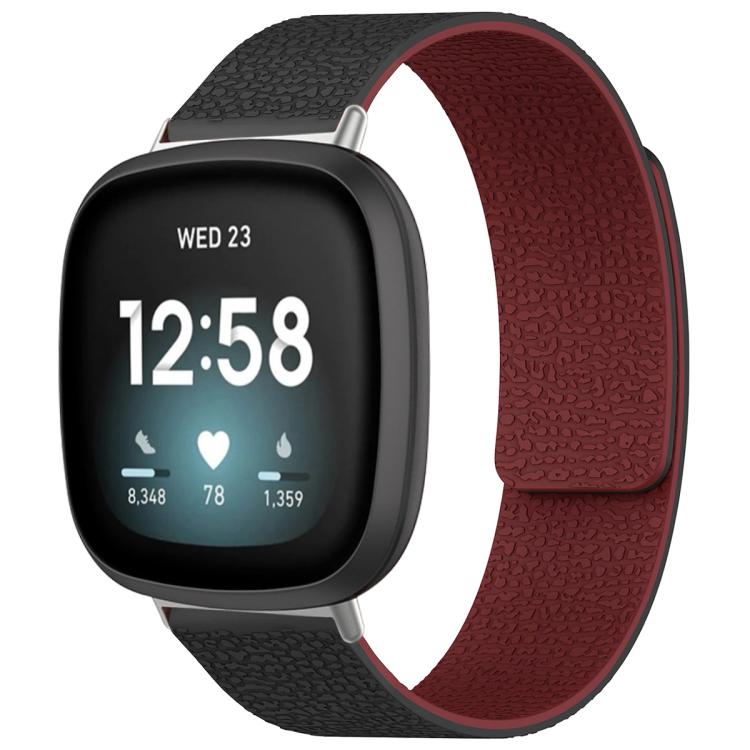 xDfind Litchi Texture Magnetic Silicone Watch Band, For Fitbit Versa 4/Versa3/Sense2/Sense