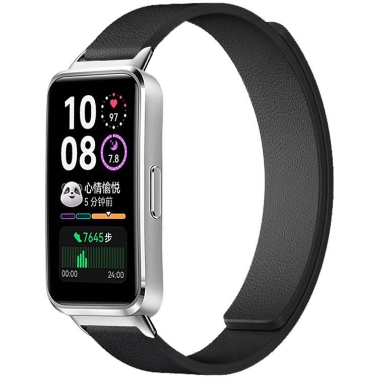 xDfind Litchi Texture Magnetic Silicone Watch Band, For Huawei Band 10 / 9 / 8
