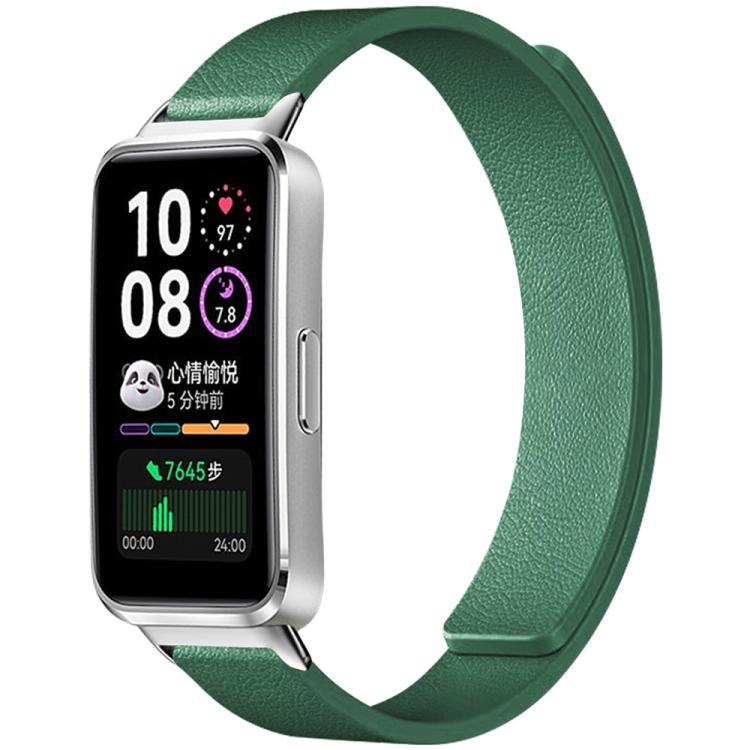 xDfind Litchi Texture Magnetic Silicone Watch Band, For Huawei Band 10 / 9 / 8