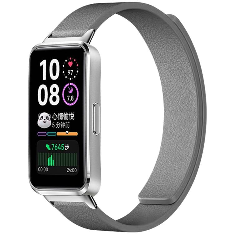xDfind Litchi Texture Magnetic Silicone Watch Band, For Huawei Band 10 / 9 / 8