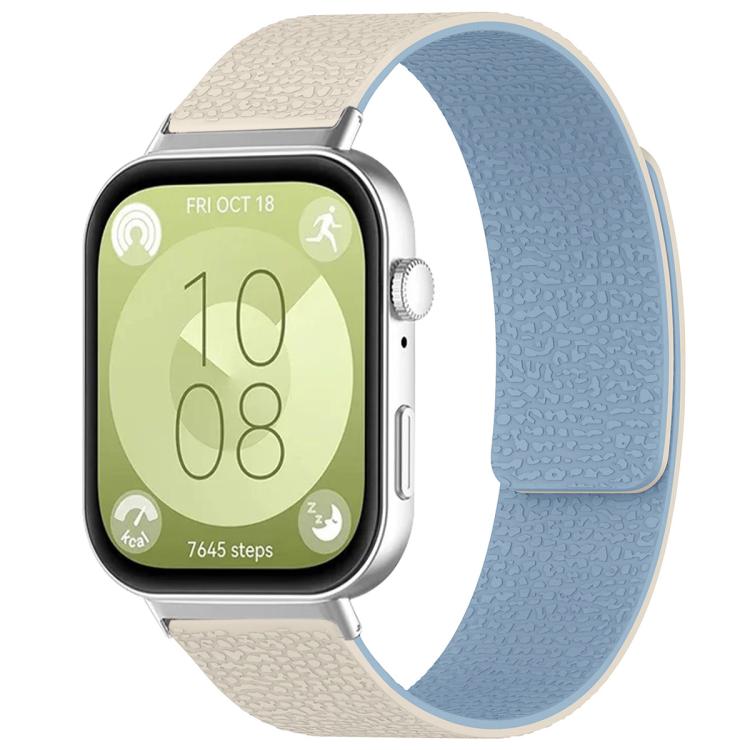 xDfind Litchi Texture Magnetic Silicone Watch Band, For Huawei Watch Fit4 / Fit4 Pro / Fit3
