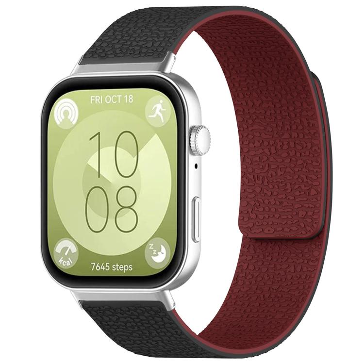 xDfind Litchi Texture Magnetic Silicone Watch Band, For Huawei Watch Fit4 / Fit4 Pro / Fit3