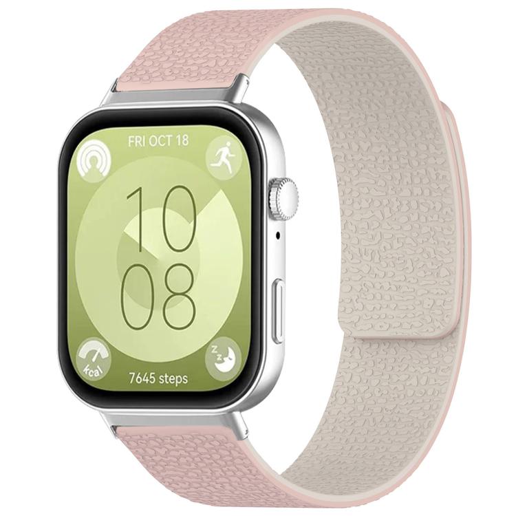 xDfind Litchi Texture Magnetic Silicone Watch Band, For Huawei Watch Fit4 / Fit4 Pro / Fit3