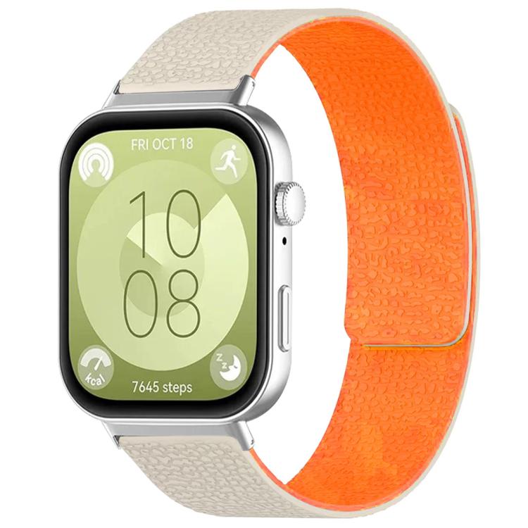 xDfind Litchi Texture Magnetic Silicone Watch Band, For Huawei Watch Fit4 / Fit4 Pro / Fit3