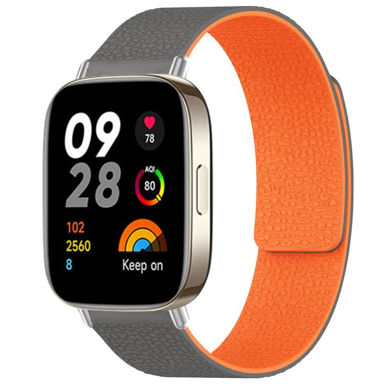 xDfind Litchi Texture Magnetic Silicone Watch Band, For Redmi Watch 3