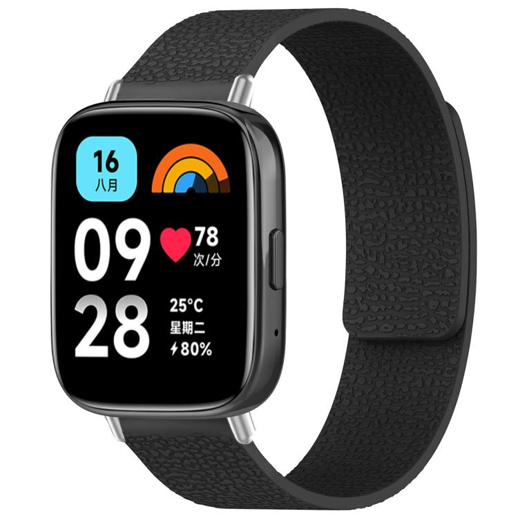 xDfind Litchi Texture Magnetic Silicone Watch Band, For Redmi Watch 3 Active/Watch 3 Lite