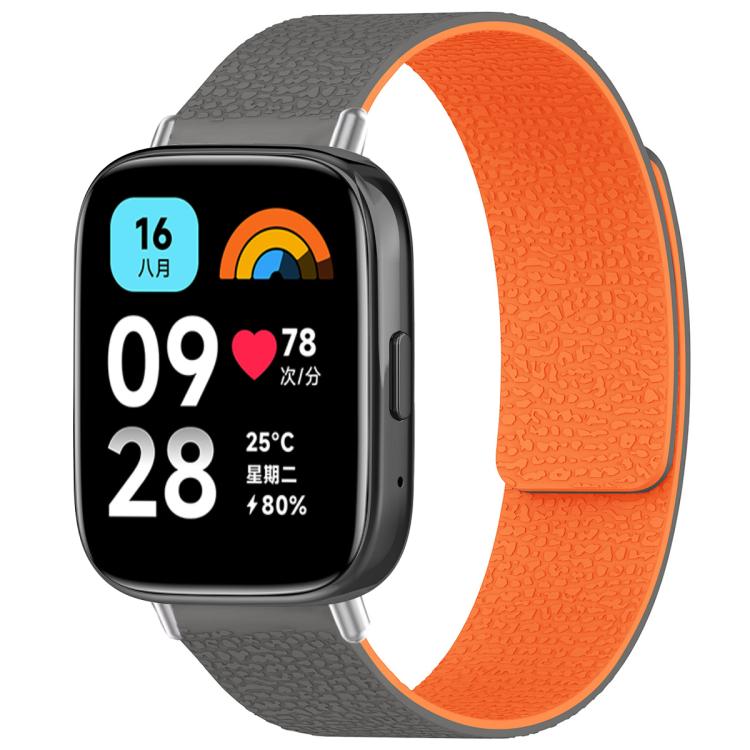 xDfind Litchi Texture Magnetic Silicone Watch Band, For Redmi Watch 3 Active/Watch 3 Lite