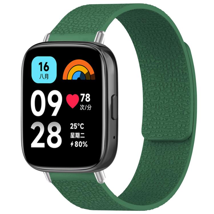 xDfind Litchi Texture Magnetic Silicone Watch Band, For Redmi Watch 3 Active/Watch 3 Lite