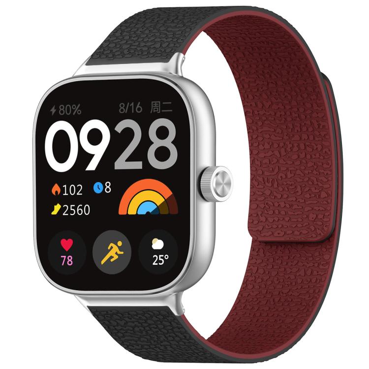 xDfind Litchi Texture Magnetic Silicone Watch Band, For Xiaomi Smart Band 9 Pro/8 Pro/Redmi Watch 5/4