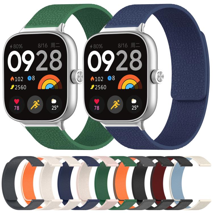 xDfind Litchi Texture Magnetic Silicone Watch Band
