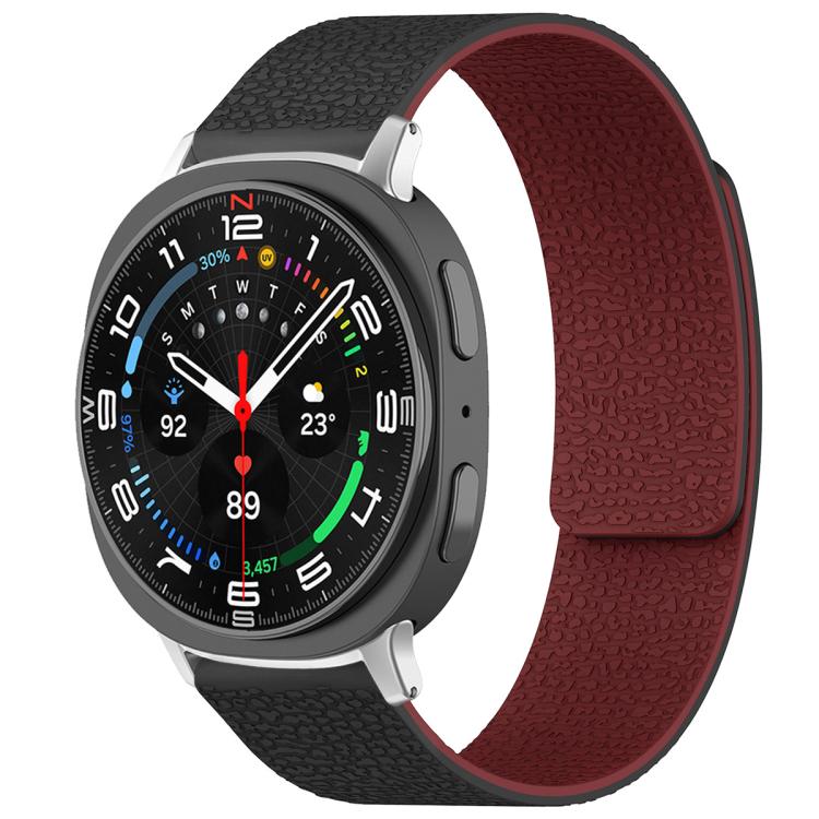 xDfind Litchi Texture Magnetic Silicone Watch Band, For Samsung Galaxy Watch Ultra/Ultra 2025