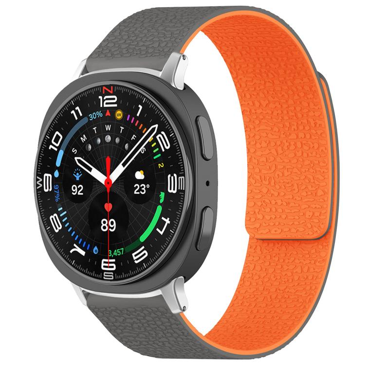 xDfind Litchi Texture Magnetic Silicone Watch Band, For Samsung Galaxy Watch Ultra/Ultra 2025