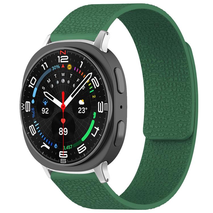 xDfind Litchi Texture Magnetic Silicone Watch Band, For Samsung Galaxy Watch Ultra/Ultra 2025