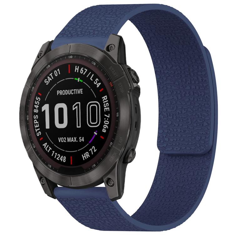 xDfind Litchi Texture Magnetic Silicone Watch Band, For Garmin Fenix 8/7X/6X/5X 26mm