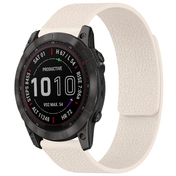 xDfind Litchi Texture Magnetic Silicone Watch Band, For Garmin Fenix 8/7X/6X/5X 26mm