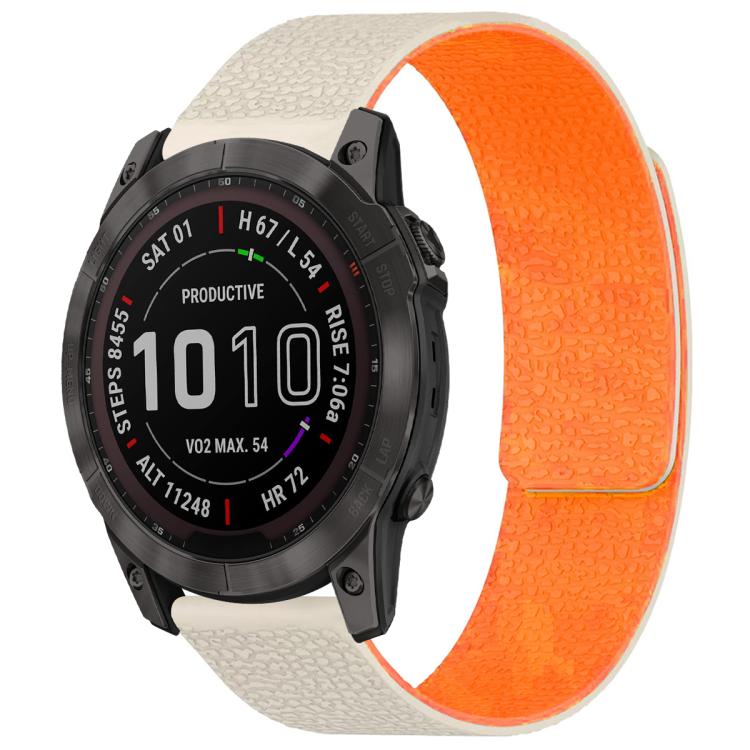 xDfind Litchi Texture Magnetic Silicone Watch Band, For Garmin Fenix 8/7X/6X/5X 26mm