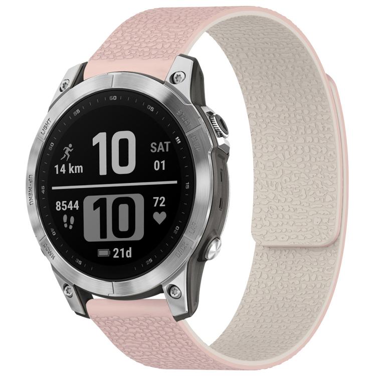 xDfind Litchi Texture Magnetic Silicone Watch Band, For Garmin Fenix 8/7/6/5 22mm