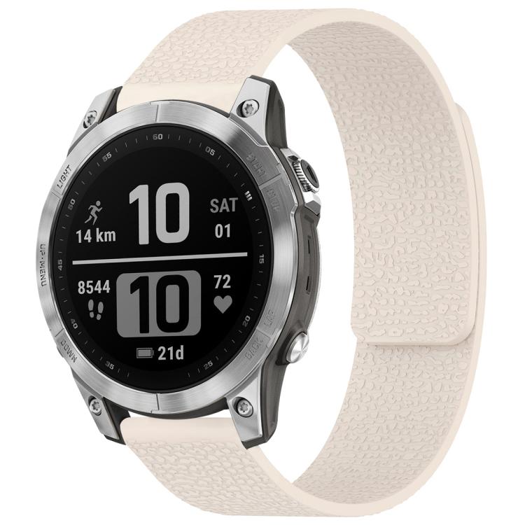 xDfind Litchi Texture Magnetic Silicone Watch Band, For Garmin Fenix 8/7/6/5 22mm