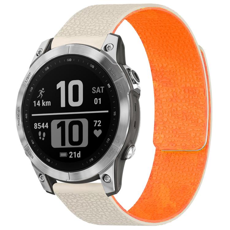 xDfind Litchi Texture Magnetic Silicone Watch Band, For Garmin Fenix 8/7/6/5 22mm