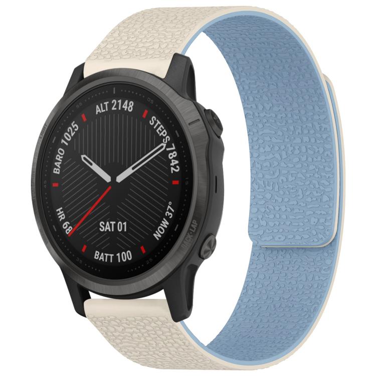 xDfind Litchi Texture Magnetic Silicone Watch Band, For Garmin Fenix 8/7S/6S/5S 20mm
