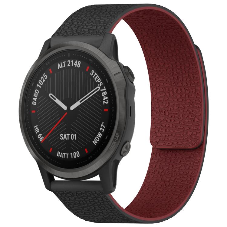 xDfind Litchi Texture Magnetic Silicone Watch Band, For Garmin Fenix 8/7S/6S/5S 20mm