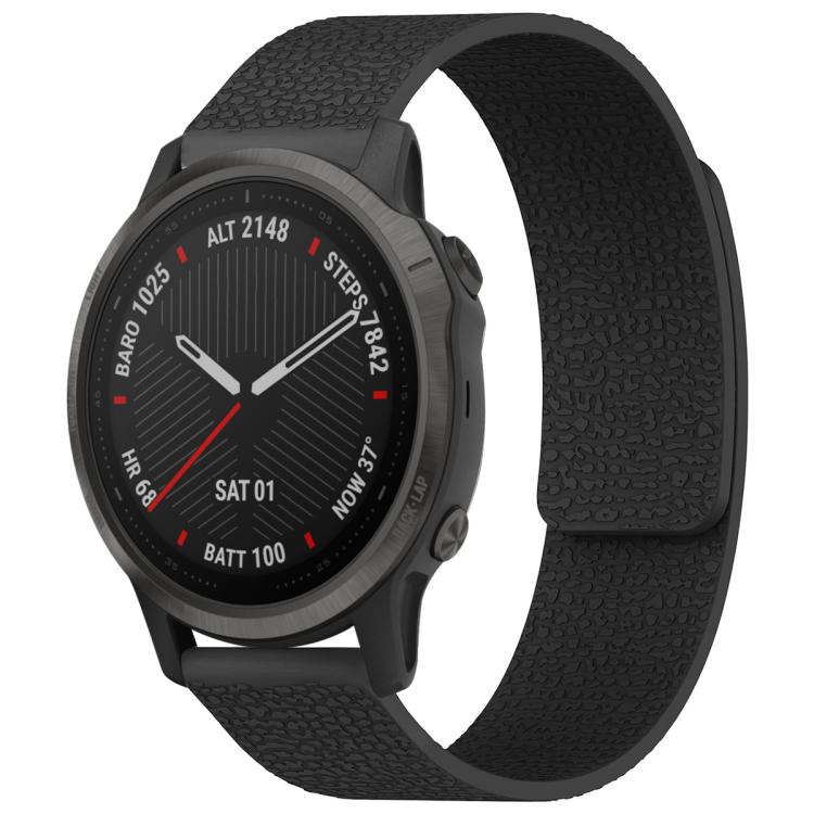 xDfind Litchi Texture Magnetic Silicone Watch Band, For Garmin Fenix 8/7S/6S/5S 20mm