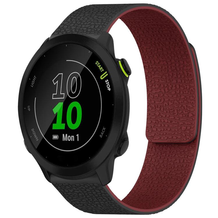 xDfind Litchi Texture Magnetic Silicone Watch Band, For Garmin Forerunner 45 / 45S / Swim 2 18mm