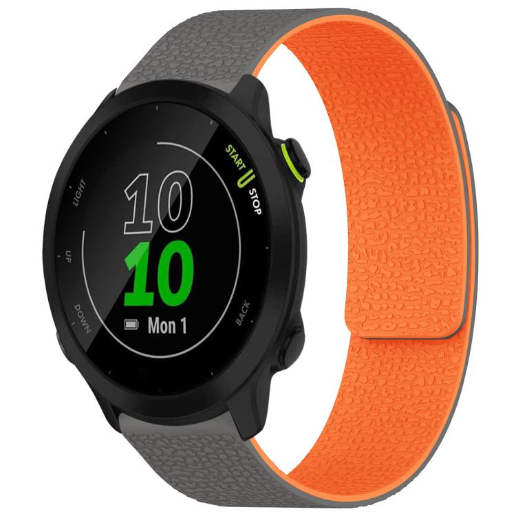 xDfind Litchi Texture Magnetic Silicone Watch Band, For Garmin Forerunner 45 / 45S / Swim 2 18mm