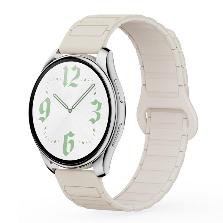 xDfind Reverse Buckle Tri-beads Magnetic Silicone Watch Band, 20mm