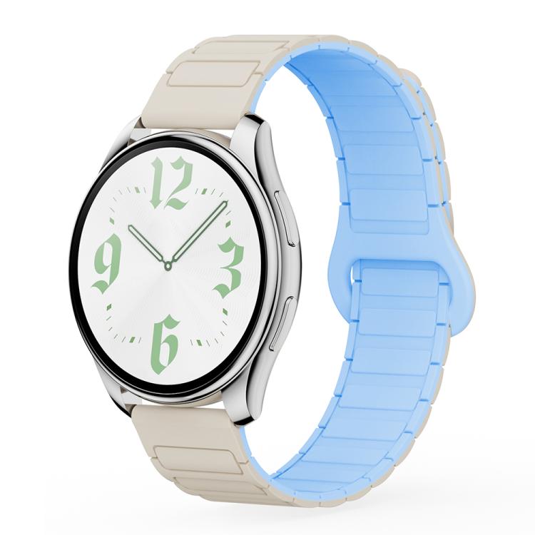 xDfind Reverse Buckle Tri-beads Magnetic Silicone Watch Band, 20mm