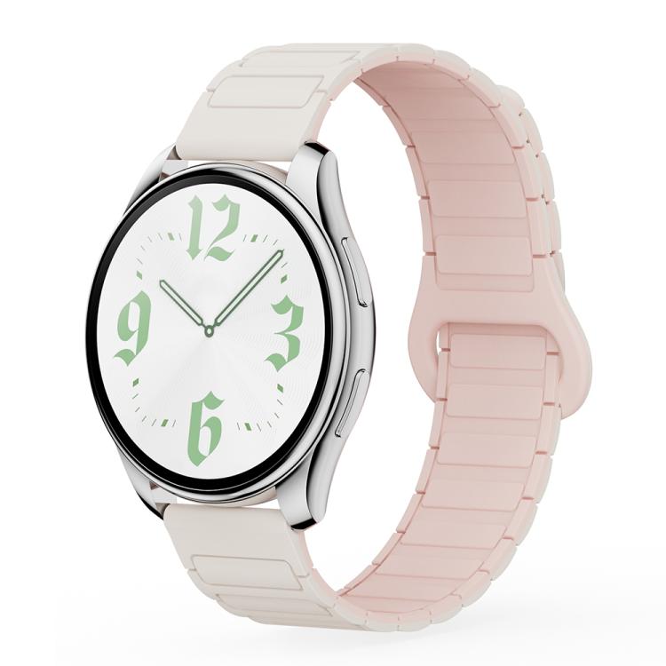 xDfind Reverse Buckle Tri-beads Magnetic Silicone Watch Band, 20mm