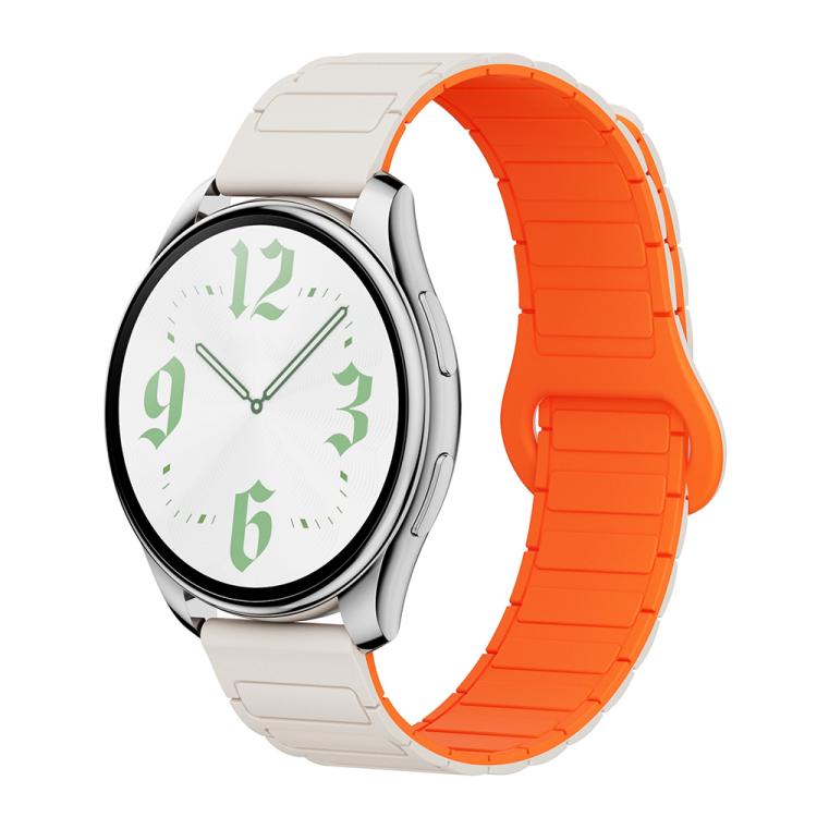 xDfind Reverse Buckle Tri-beads Magnetic Silicone Watch Band, 22mm